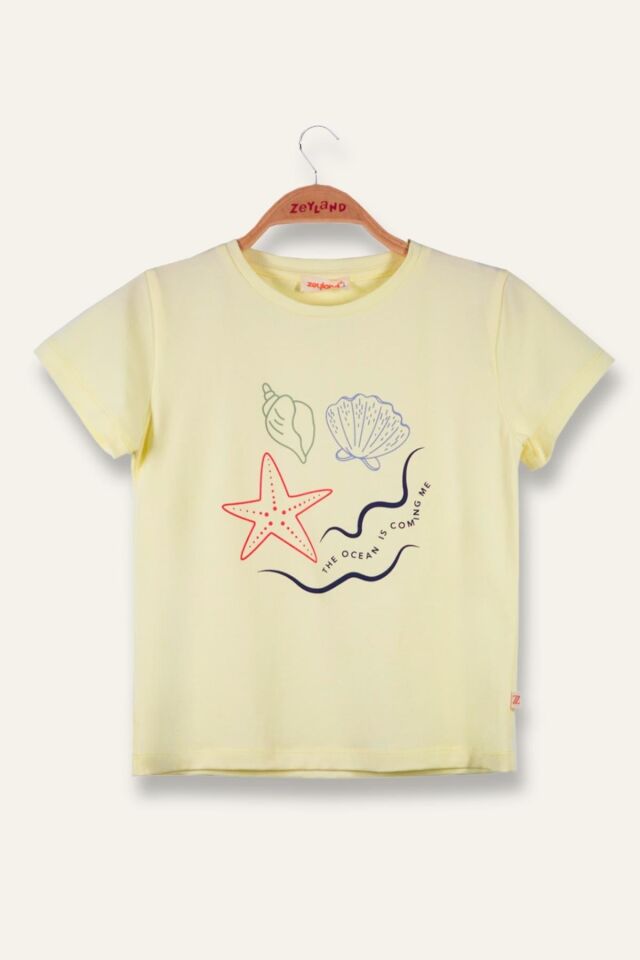 Kız Çocuk Hawaı Baskılı T-Shirt