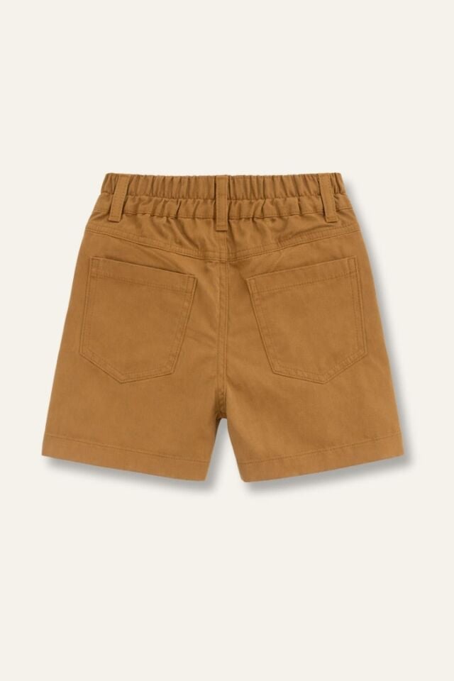 Erkek Çocuk Cepli Gabardin Şort - Camel
