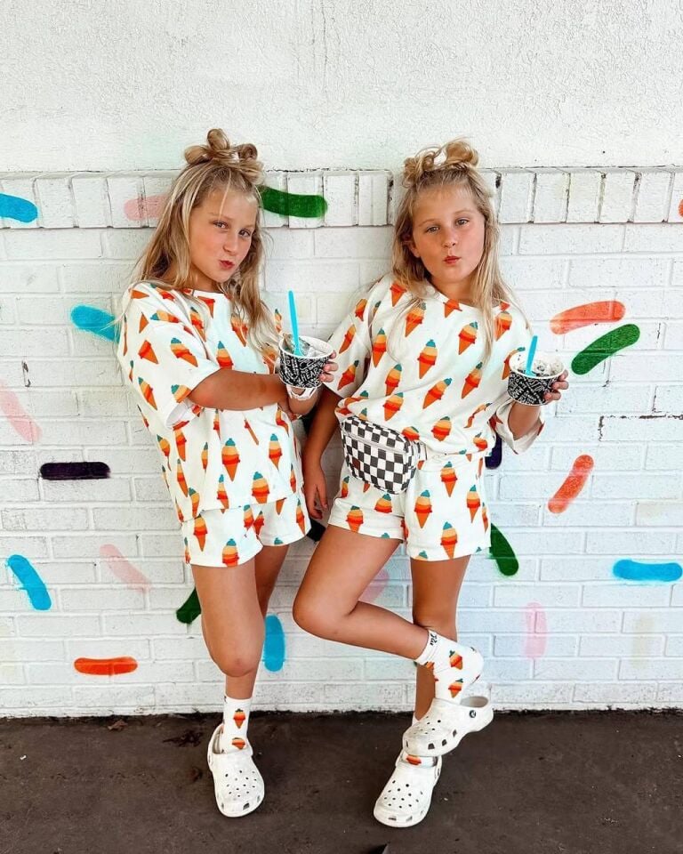 Unisex Ice Cream Kız ve Erkek Çocuk için Tişört Şort Alt Üst Takım