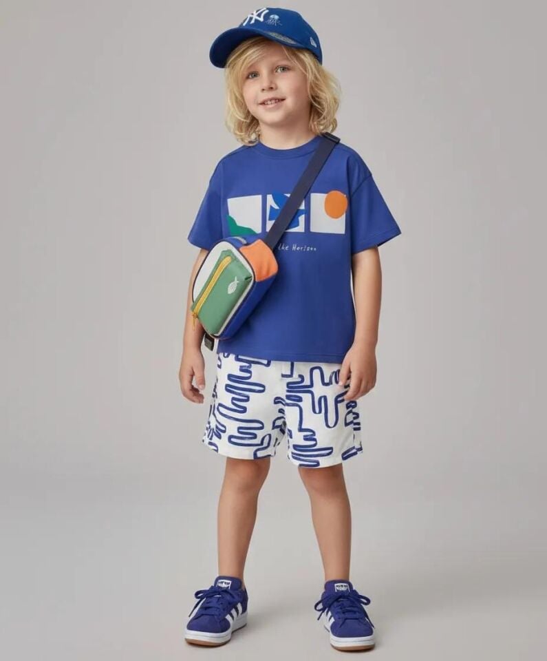 Erkek Çocuk Gökyüzü Tişört Şort Alt Üst Takım