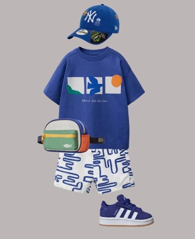 Erkek Çocuk Gökyüzü Tişört Şort Alt Üst Takım