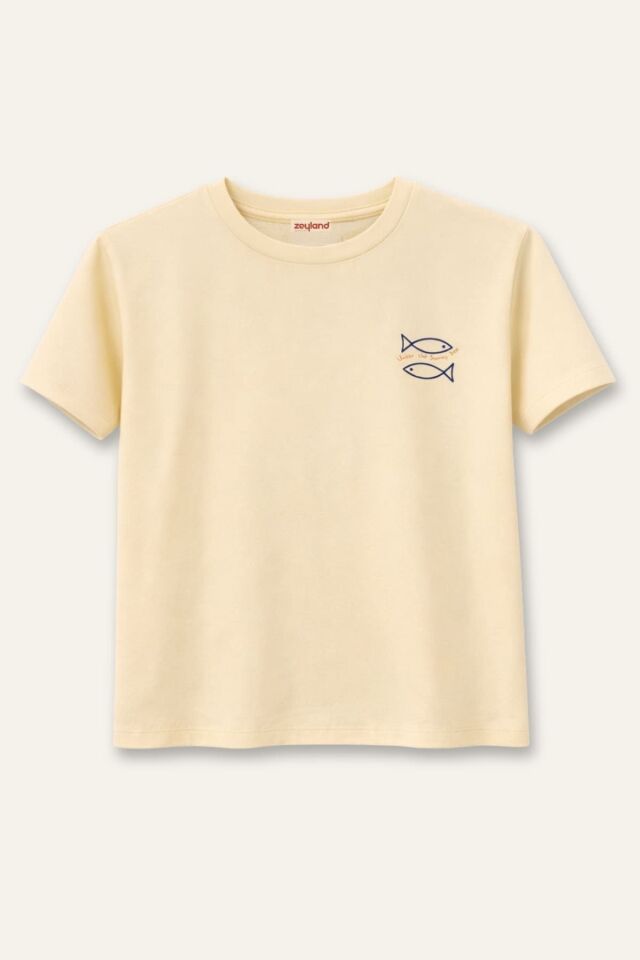Erkek Çocuk Baskılı T-Shirt - Krem