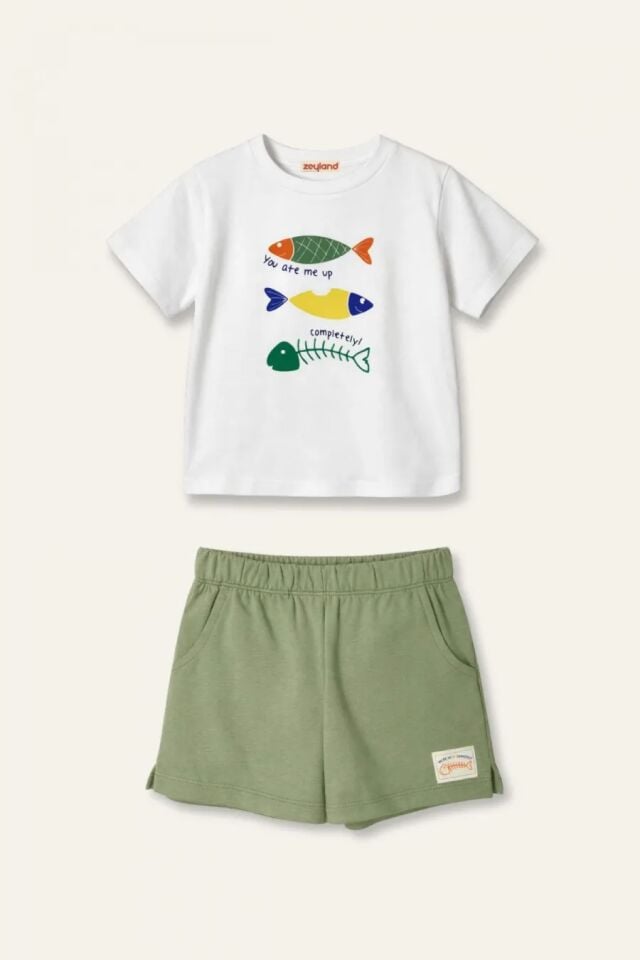 Erkek Çocuk Baskılı T-shirt ve Şort Takım